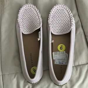 Lucky Brand Blush Perforated Flats